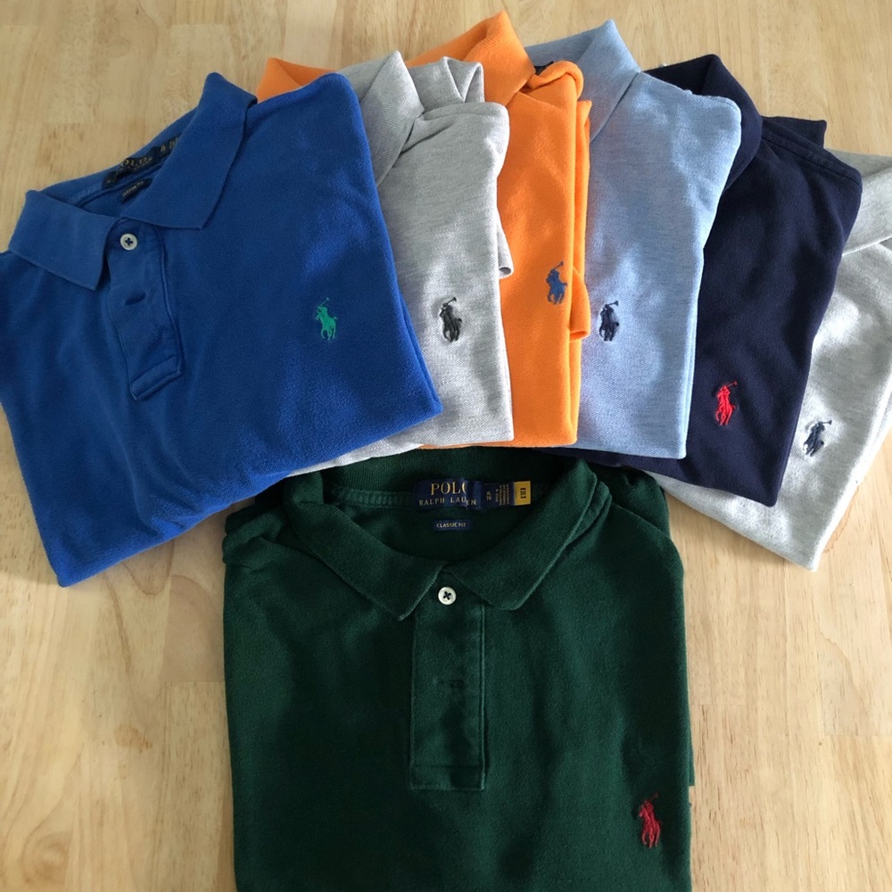 Ralph Lauren Polo Shirt Set - Blue, Orange, Gray, Green